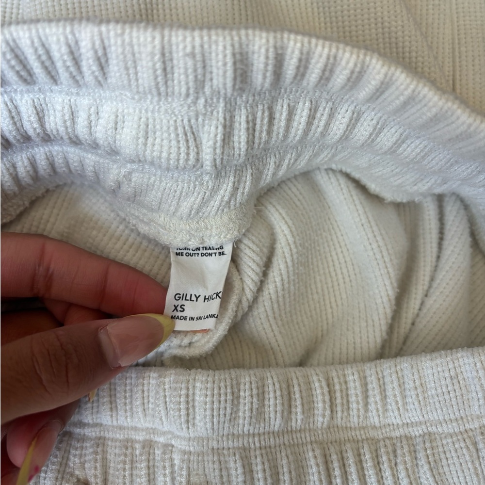 Gilly Hicks Cream Ribbed Joggers - Picture 3 of 3